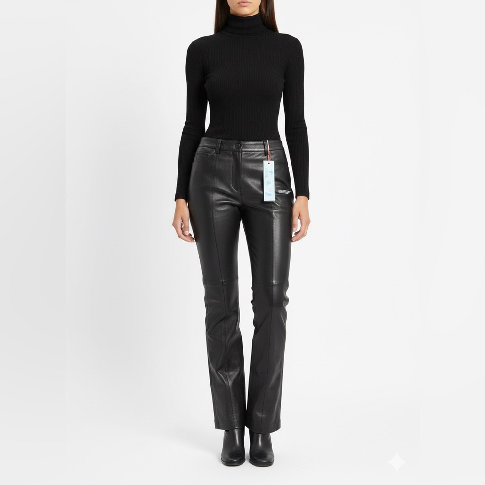 Off-White Black Leather Trousers - Picture 1 of 13